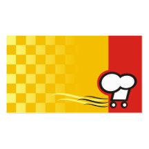 chef hat on wheels to go delivery business card