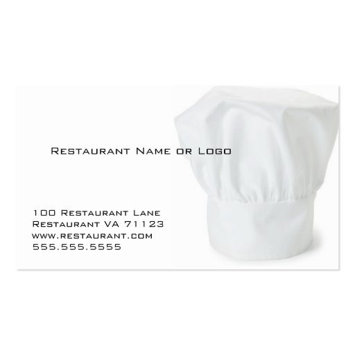 Chef Hat Restaurant Coupon Cards Business Cards (front side)