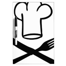 chef hat with knife and fork icon Dry-Erase whiteboard