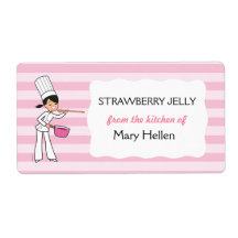 Chef Jar Label in Pink