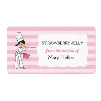 Chef Jar Label in Pink
