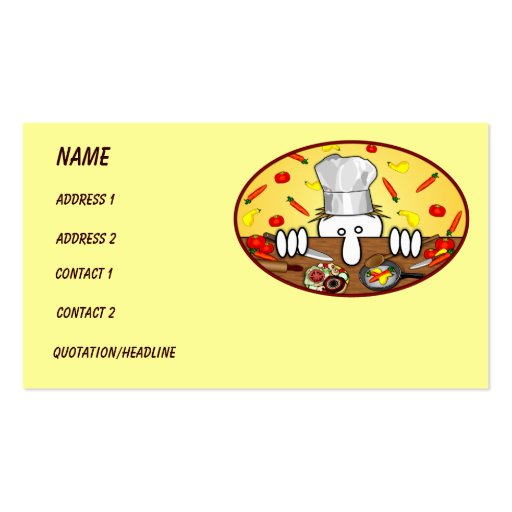 Chef Kilroy Business Card (front side)