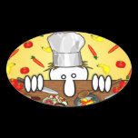 Chef Kilroy Oval Sticker stickers