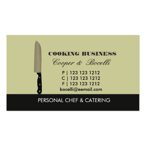Chef  Knife Business Cards (front side)