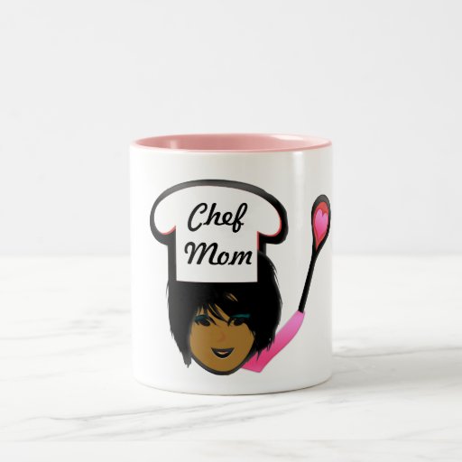 Pink and White Chef Mom Coffee Mug