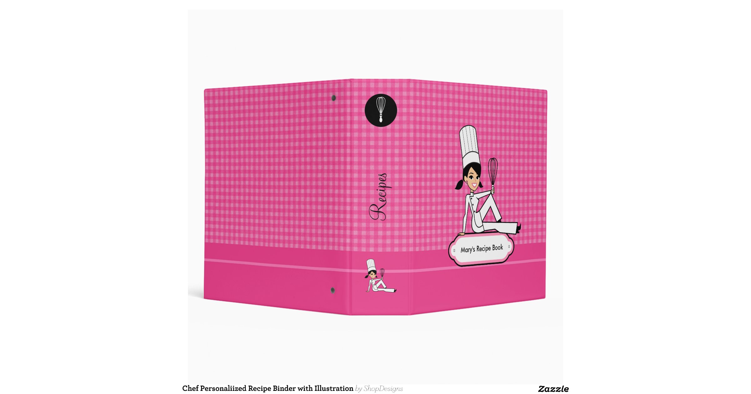 chef-personaliized-recipe-binder-with-illustration-zazzle
