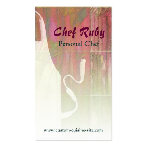 Chef Ruby Personal Chef Business Card (front side)