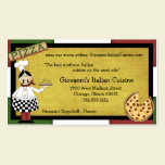 Chef Serving Hot Pizza business cards