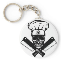 Chef Skull (B&W) Key Chains