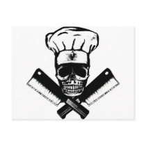 Chef Skull (B&W) Post Card