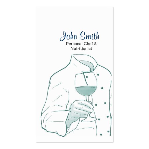 Chef Suit and Wine Drawing Profile Card Business Card