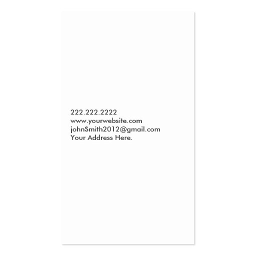 Chef Suit and Wine Drawing Profile Card Business Card (back side)
