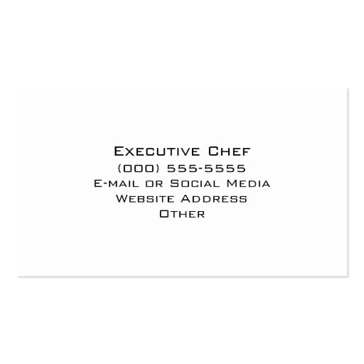 Chef Template 241 Business Card (back side)