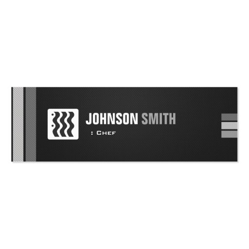 Chef - Urban Black White Business Card Template (front side)