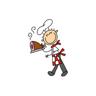 Chef with Baked Ham Cards card