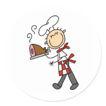 Chef with Baked Ham Stickers