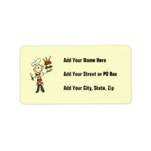 Chef With Birthday Cake Personalized Address Labels