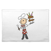 Chef With Birthday Cake Placemats