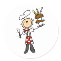 Chef with BIrthday Cake Stickers