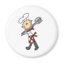 Chef with Salad Tongs Magnets by stick_figures Chef with Salad Tongs Magnets