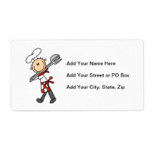 Chef With Salad Tongs Personalized Shipping Labels