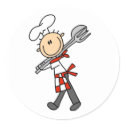 Chef with Salad Tongs StickersS