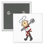 Chef with Salad Tongs Tshirts and Gifts Buttons