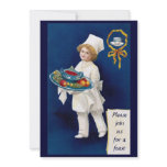 Chef with Tureen of Soup and Fruit Thanksgiving Personalized Invitations