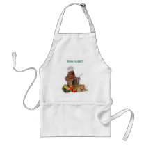 Chef's apron with chef Yorkie Keno