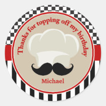 Chefs Hat and Moustache Thank You Sticker stickers