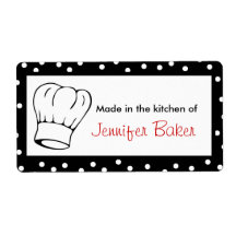 Chef's Hat Food Labels