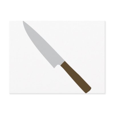 chefs kitchen knife icon postcard by Tomaniac