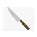 chefs kitchen knife icon postcards