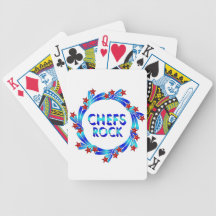 Chefs Rock Red Stars Bicycle Poker Deck