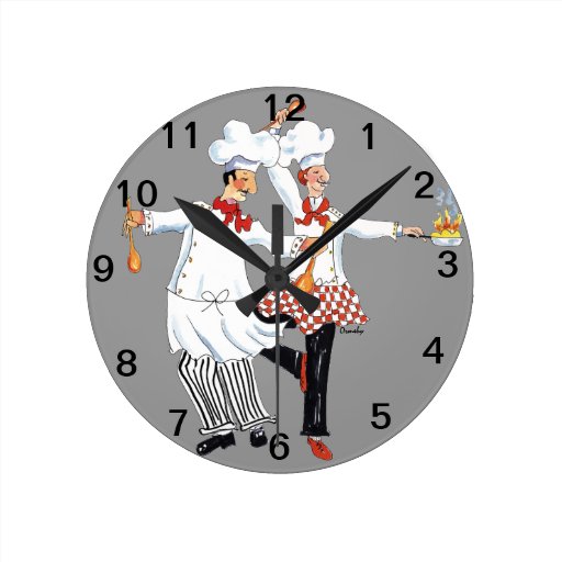 Chefs wall clock Zazzle