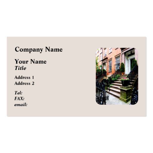Chelsea Brownstone Business Cards (front side)