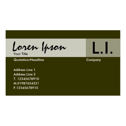 Chemical Elements - Brown Green Business Cards