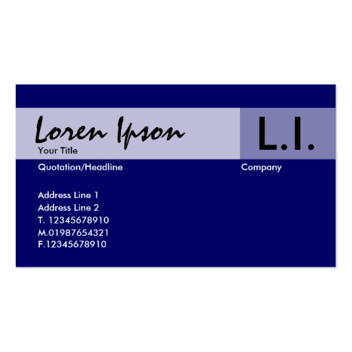 Chemical Elements - Dark Blue Business Cards (front side)