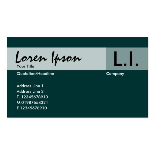 Chemical Elements - Dark Green Business Card Template (front side)