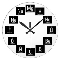 Chemical Elements Fun Nerdy Round Clock at Zazzle