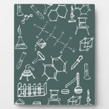 Chemical lab equipment scribbles photo plaque