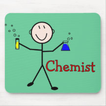 Chemist Gifts-Stick Person With Test Tubes Mouse Pad