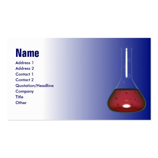 Chemistry Card Business Card (front side)