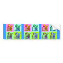 Chemistry Displacement Pop Art Bumper Sticker