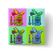 Chemistry Displacement Pop Art Pin