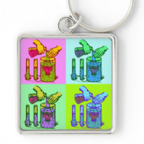 Chemistry Displacement Pop Art Key Chains