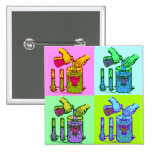 Chemistry Displacement Pop Art Pin