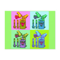 Chemistry Displacement Pop Art Post Cards