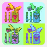 Chemistry Displacement Pop Art Square Stickers