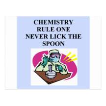 chemistry: never lick the spoon post cards